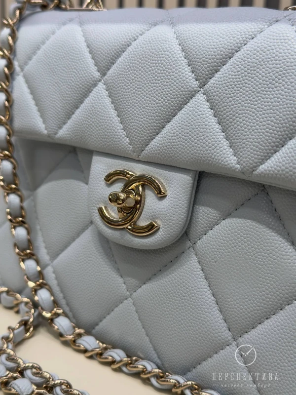 Chanel Blue Quilted Caviar Leather Mini Retro Twist Top Handle Bag CBQCLB 5