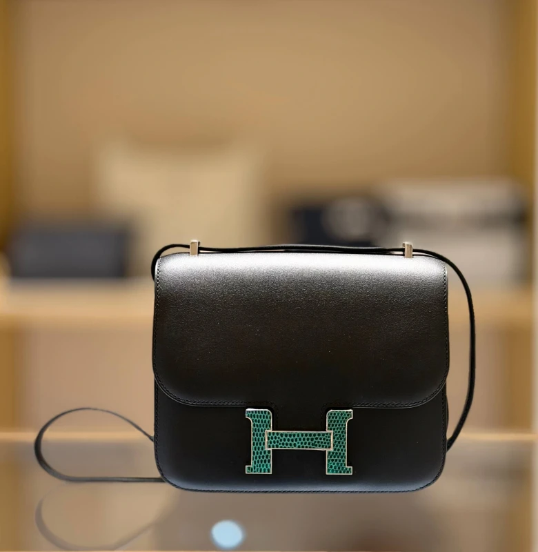 Hermès Constance mini miroir marquete veau tadelakt/noir H083906CK 3