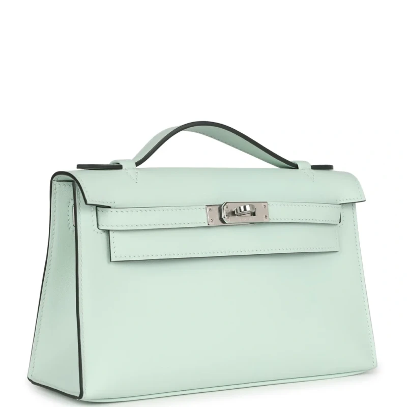 Hermès KELLY POCHETTE VEAU SWIFT VERT PEPPERMINT PHW KPSP 3