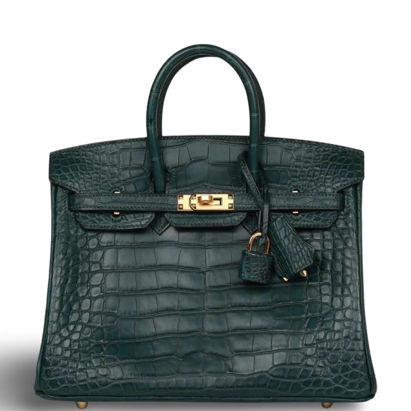 BIRKIN 25 ALLIGATOR MATTE VERT CYPRESS GHW