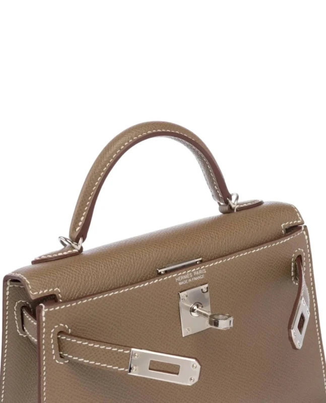 Hermès KELLY II SELLIER MINI VEAU EPSOM ETOUPE PHW H071302CK18 6