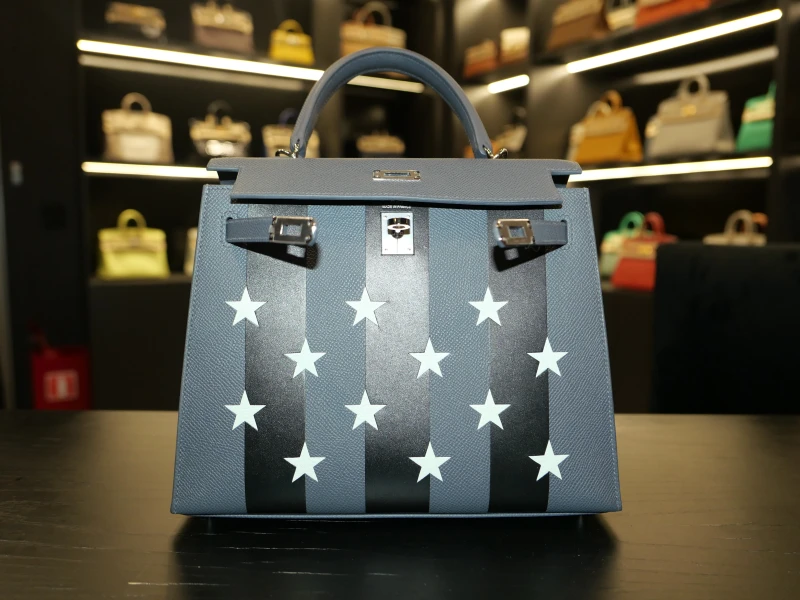 Hermès KELLY 25 CASAQUE ETOILEE ARDOISE NOIR PEPPERMINT K25CASAQUE 2