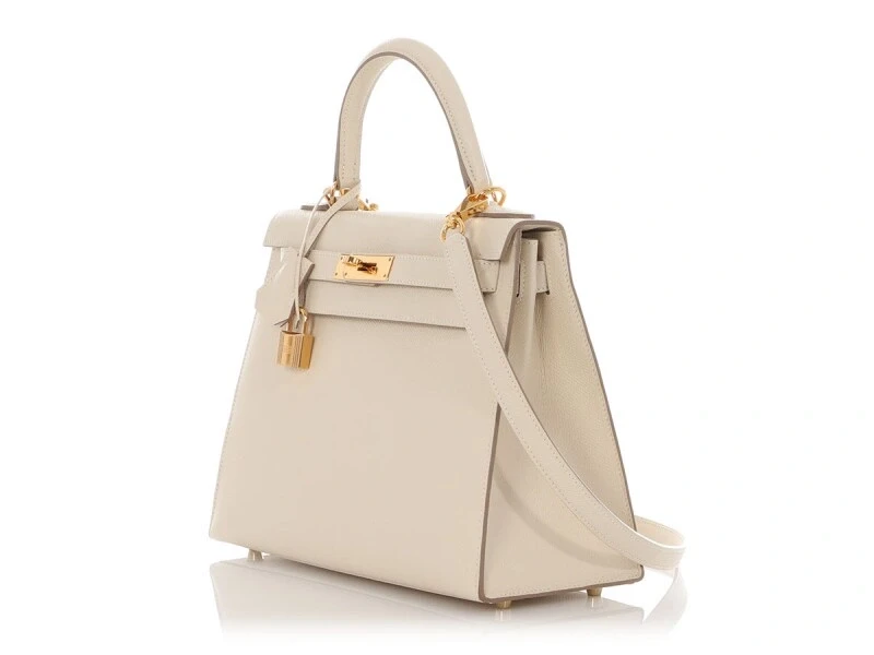 Hermès KELLY SELLIER 28 VEAU EPSOM CRAIE GHW K28EC 5