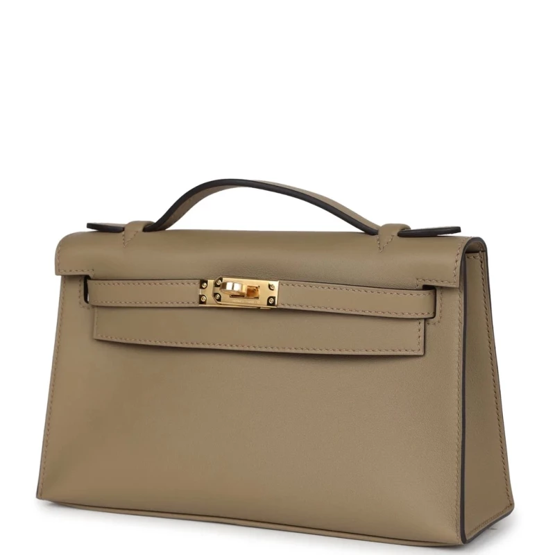 Hermès KELLY POCHETTE VEAU SWIFT BEIGE MARFA GHW KPSBM 6