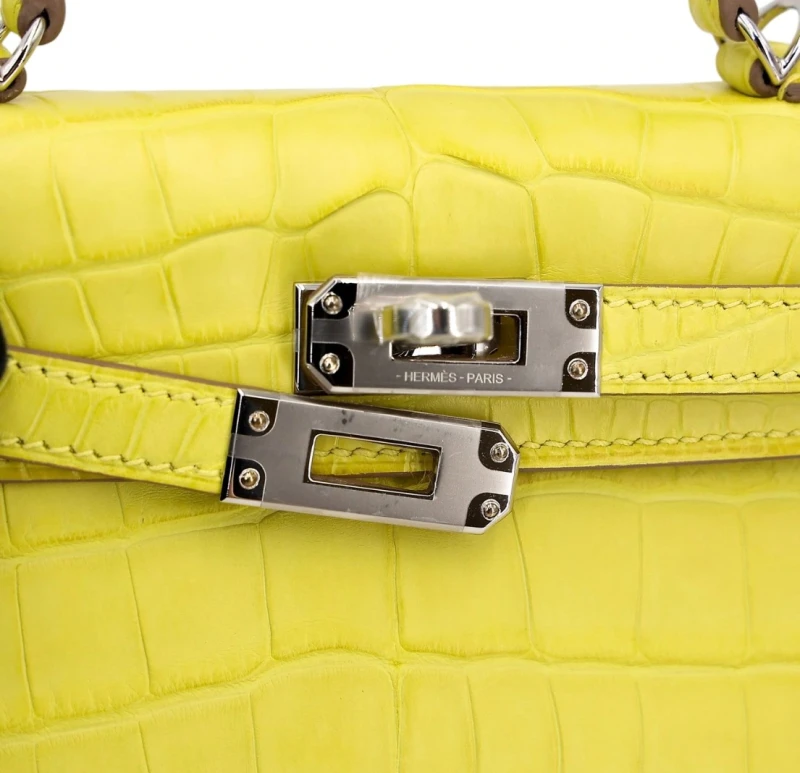 Hermès KELLY 20 MINI ALLIGATOR MATTE LIME PHW H071324CK 7