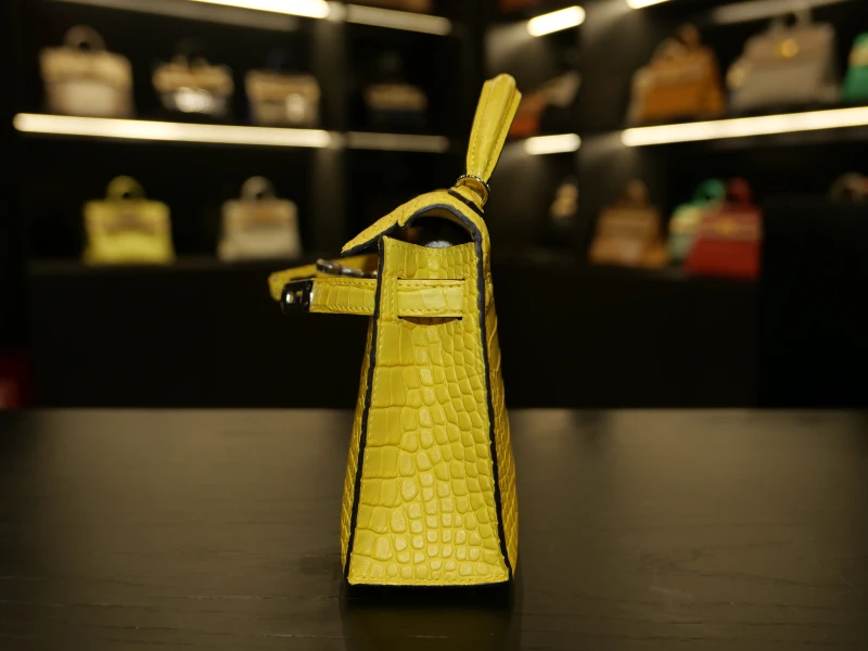 Hermès KELLY 20 MINI ALLIGATOR MATTE MIMOSA PHW K20AMM 5