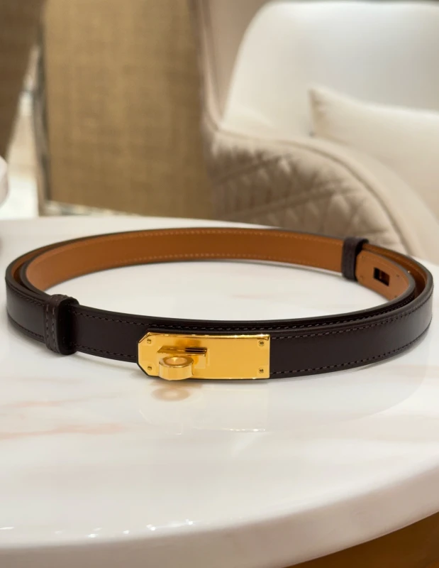 Hermès Kelly 18 belt Ebène Hunter cowhide YGP H081775CC46 2