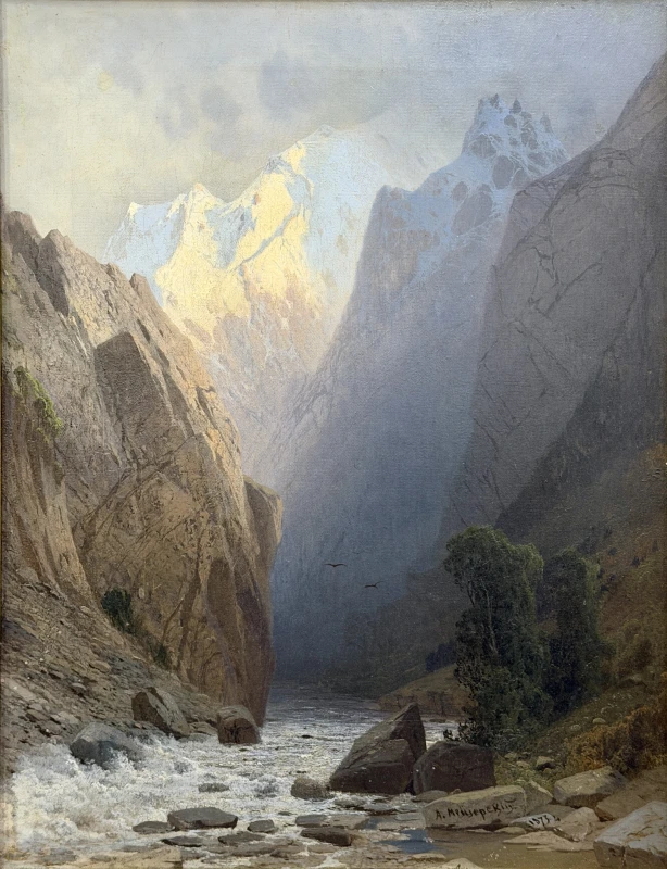 Мещерский А.И "Горный пейзаж" 1873 г. Горный пейзаж 2