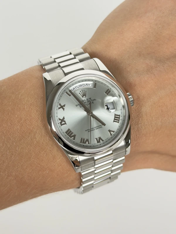 Rolex 36 Rhodium Roman Dial President  118206 4