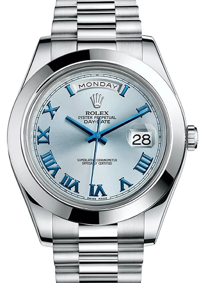 Rolex II Platinum Ice Blue Arabic 218206 ibcrp изображение - 1