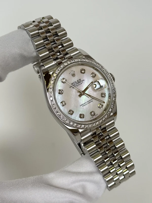 Rolex 36 mm, steel, white gold and diamonds 126200FIX 2