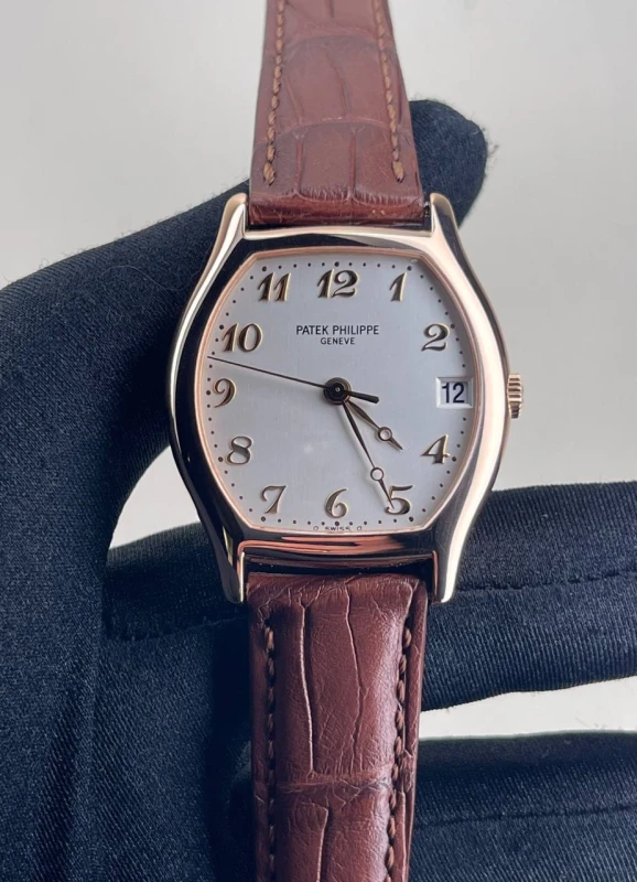 Patek Philippe Yellow Gold - on Strap with Silver Dial 5030R 5