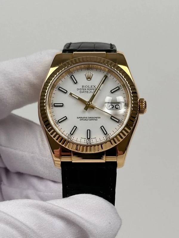Rolex 36mm Yellow Gold 116138 White 2