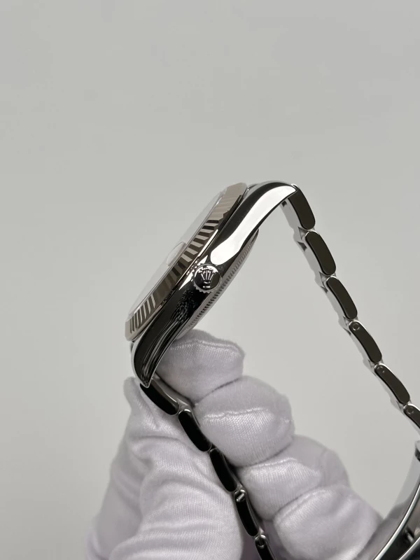 Rolex II 41mm Steel and White Gold  116334 Silver Diamonds 4