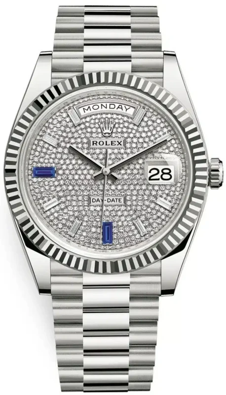 40 mm, white gold