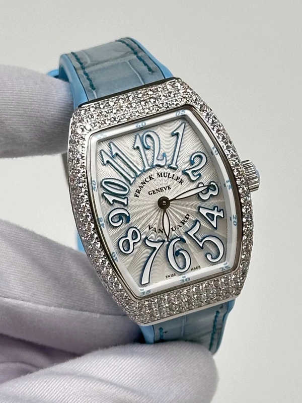 Franck Muller Quartz Diamond Bezel White Dial V32 QZ AC BL 3