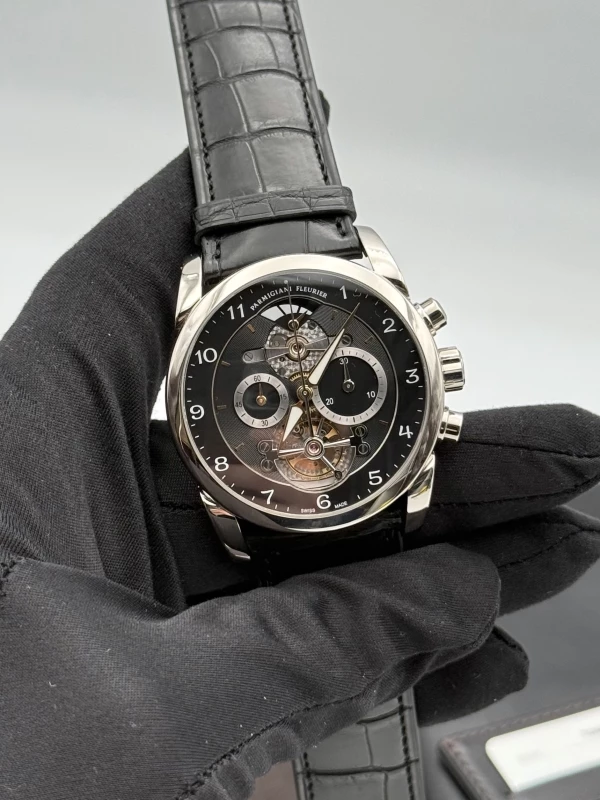 Parmigiani Fleurier Tondagraphe Rose Gold Openworked Graphite Tourbillon PFH236-1201400-HA1441 3