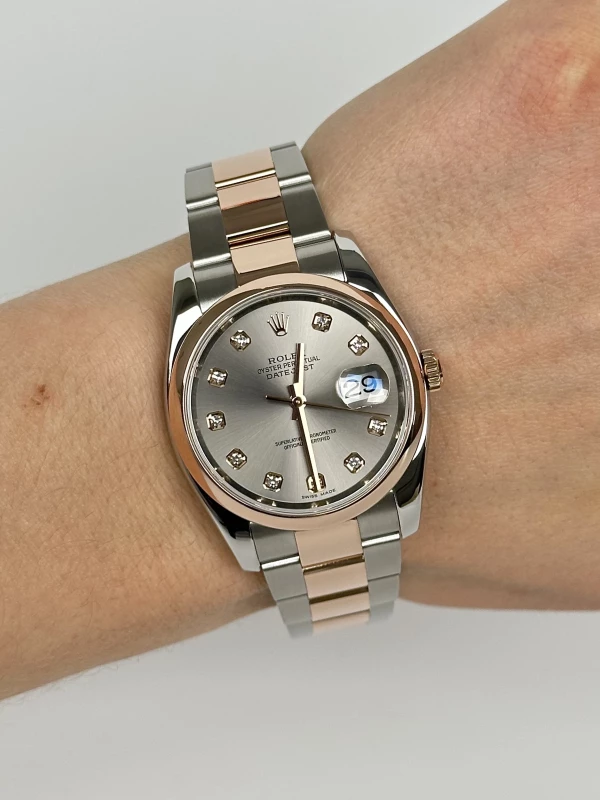 Rolex 36 mm, steel and Everose gold 116201-0080 8