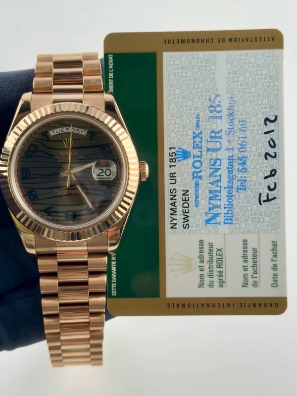 Rolex 41mm Wave Dial, Rose Gold 218235 8