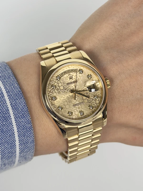 Rolex 36mm Yellow Gold 118208-0109 4