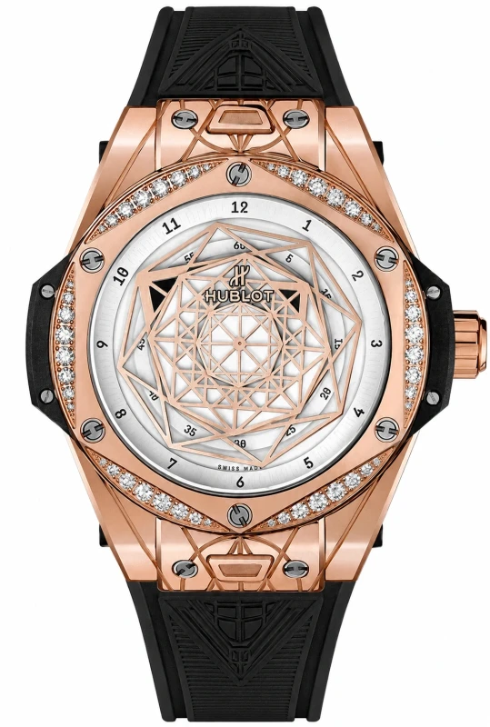One Click Sang Bleu King Gold White Diamonds 39 mm