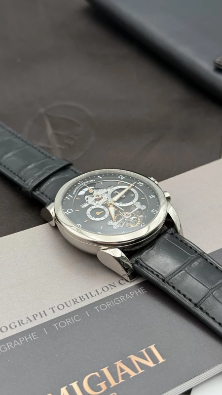 Parmigiani Fleurier Tondagraphe Rose Gold Openworked Graphite Tourbillon PFH236-1201400-HA1441 5