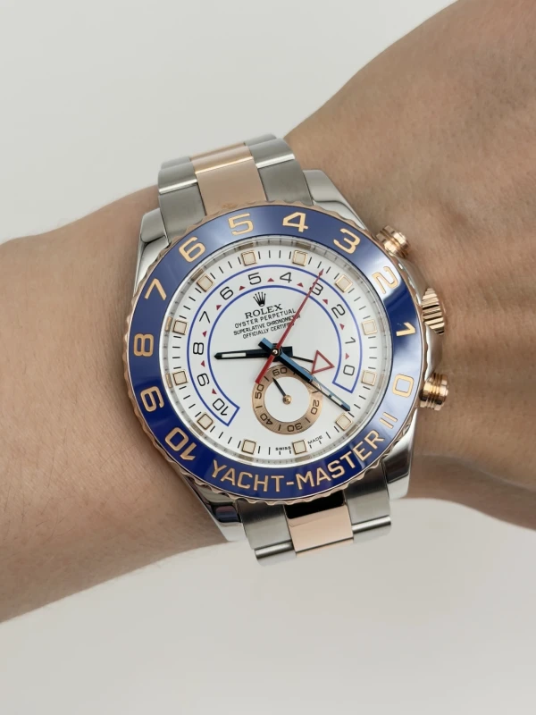 Rolex II 44mm Steel and Everose Gold 116681 White 4