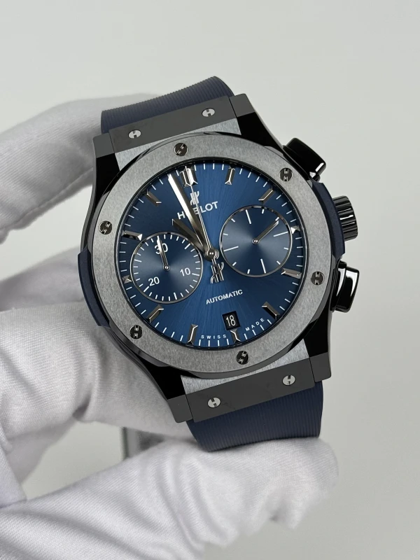 Hublot Ceramic Blue Chronograph 45 mm 521.CM.7170.RX 3