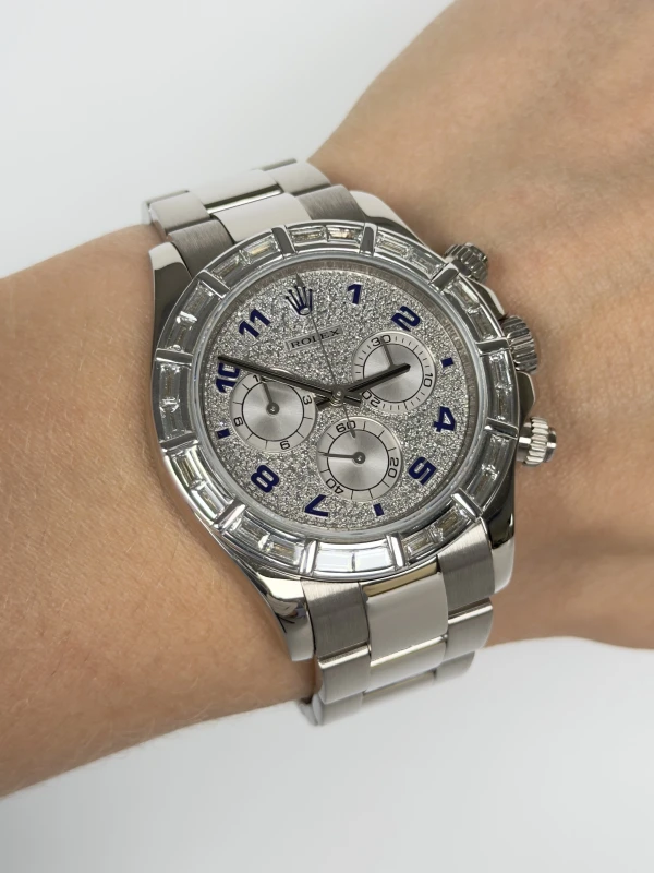 Rolex Cosmograph Daytona 40mm White Gold 116509 pave fix 4