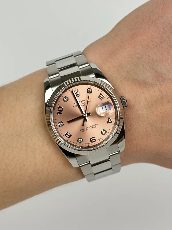 Rolex Date 34mm Steel and White Gold  115234 pdo 8