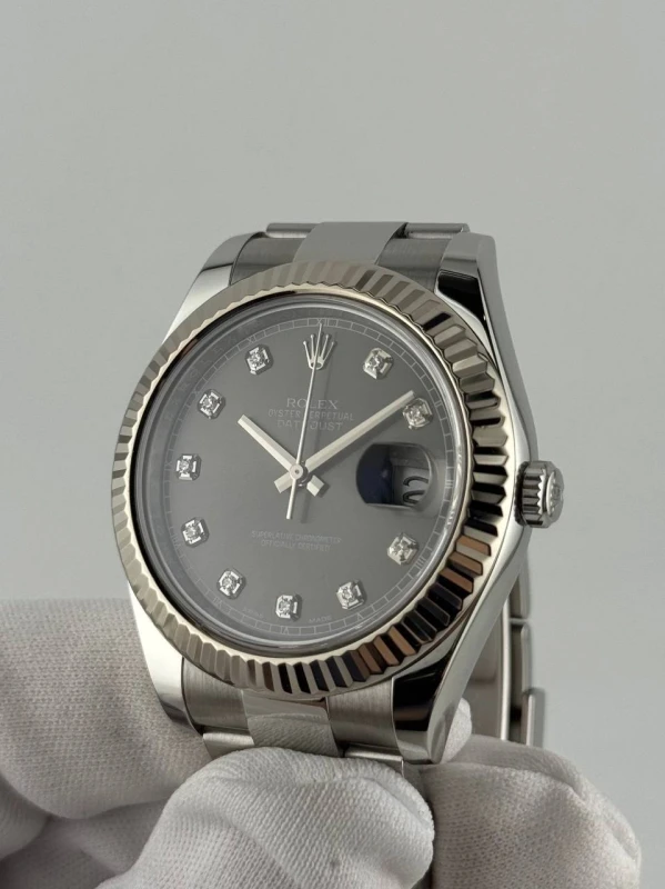 Rolex 41mm  Rhodium Diamond 116334 rdo 9