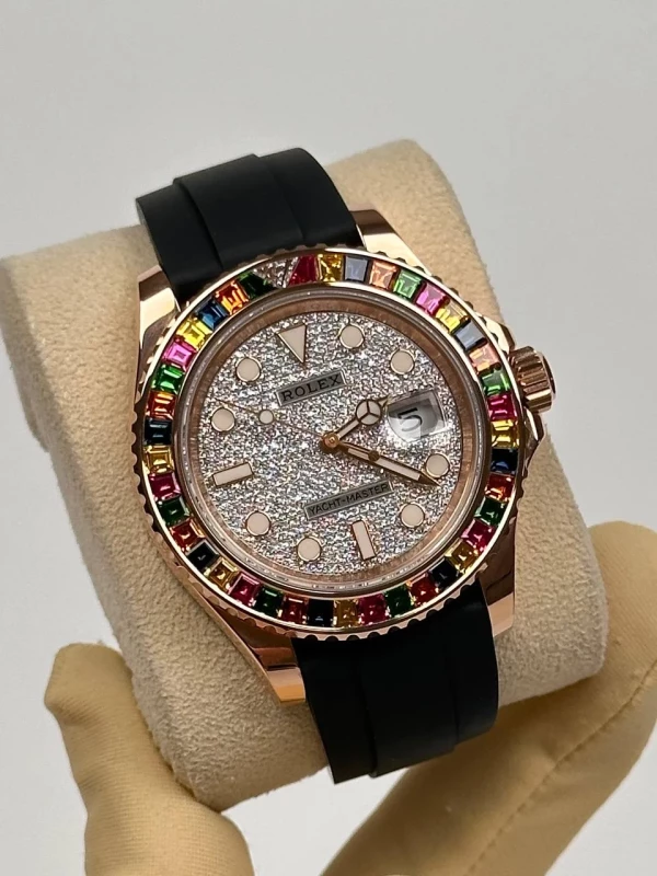 Rolex 40 RAINBOW BEZEL FULL PAVE 116695 SATS 3