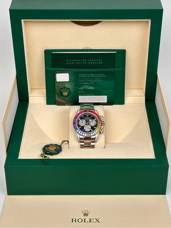 Rolex 40 mm Rainbow White Gold Diamonds Aftermarket 116509XLAB 5
