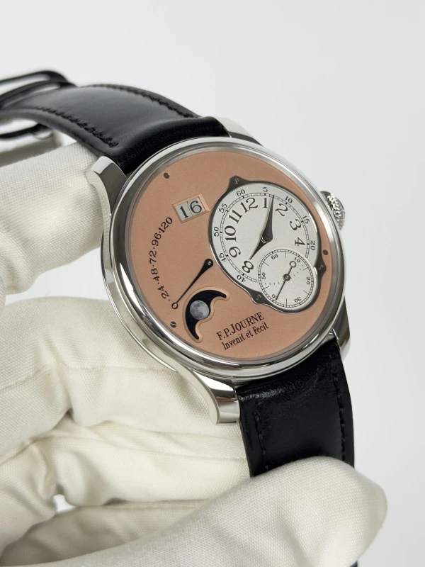 FP Journe Lune Platinum Pt-BlCroco Lune (LN) Platinum Salmon Dial Black 2