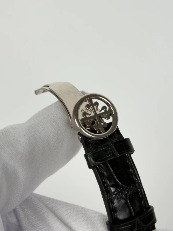 Patek Philippe Perpetual Calendar Silver Dial 18kt White Gold Black Leather Men's Watch  5059G-001 4