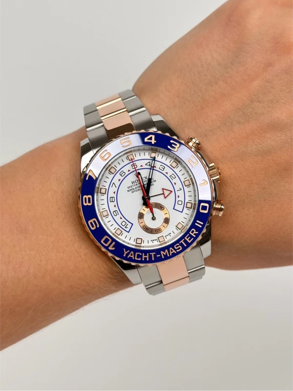 Rolex II 44mm Steel and Everose Gold 116681 White 8