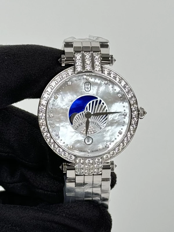 Harry Winston Moon Phase 36mm PRNQMP36ww003 3