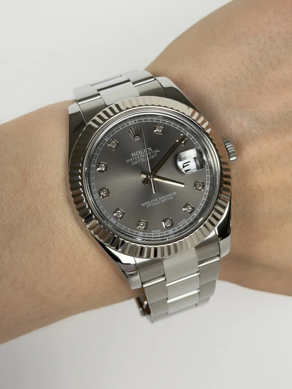 Rolex 41mm  Rhodium Diamond 116334 rdo 4