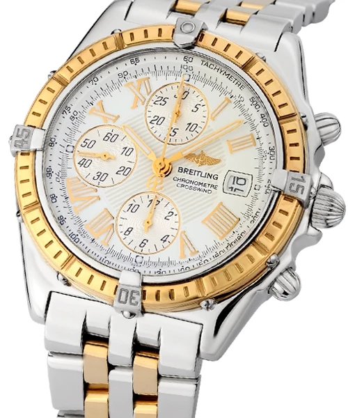 Breitling Crosswind Gold Steel White Roman Dial Pearl Subdials 43 mm D13355 изображение - 1