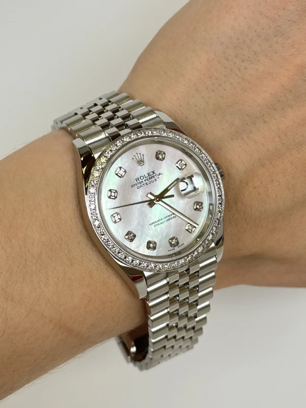 Rolex 36 mm, steel, white gold and diamonds 126200FIX 6