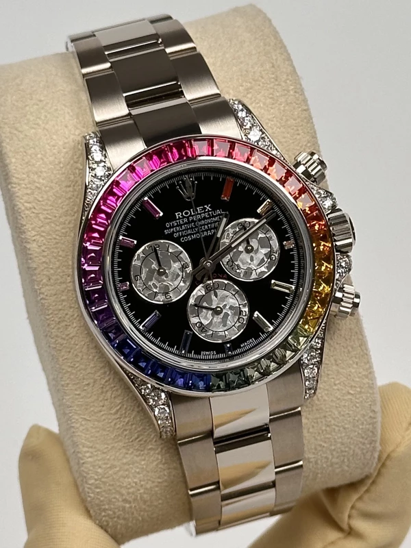 Rolex 40 mm Rainbow White Gold Diamonds Aftermarket 116509XLAB 3