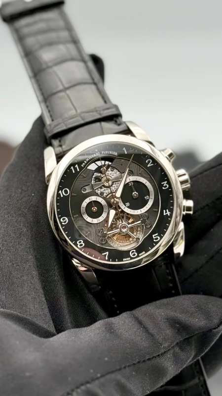 Parmigiani Fleurier Tondagraphe Rose Gold Openworked Graphite Tourbillon PFH236-1201400-HA1441 2