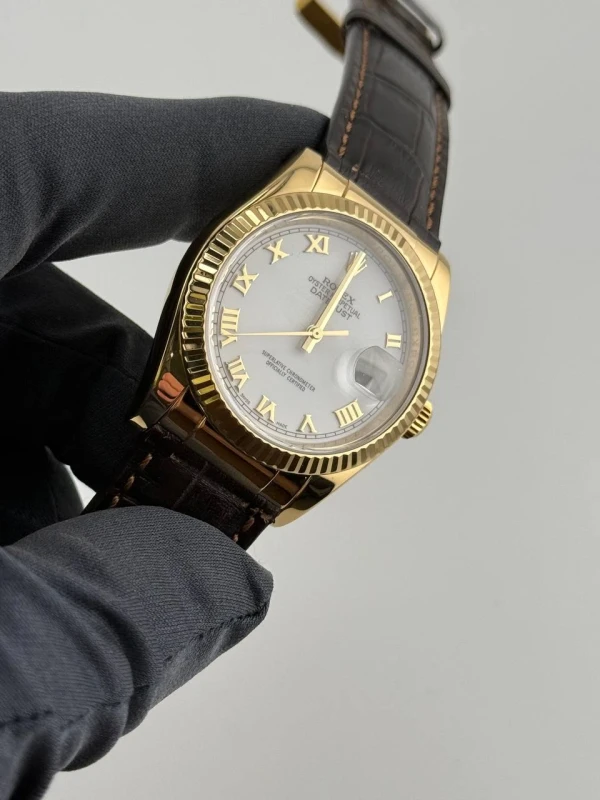 Rolex 36mm Yellow Gold 116138 White 5