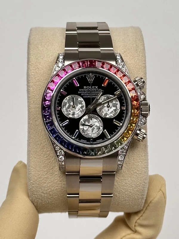 Rolex 40 mm Rainbow White Gold Diamonds Aftermarket 116509XLAB 2