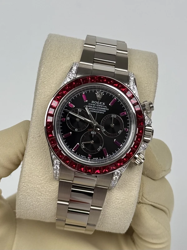 Rolex 40 mm Rainbow White Gold Diamonds Aftermarket 126509FIX 4