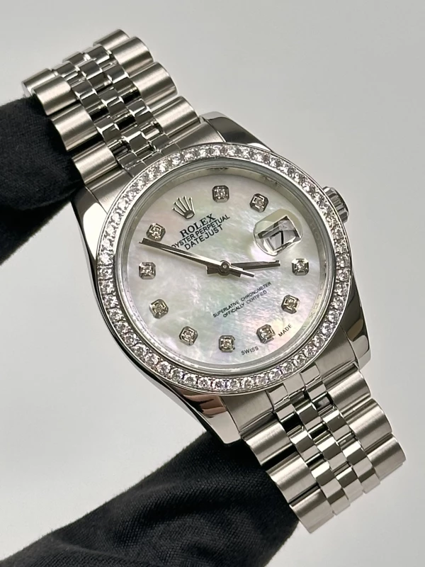 Rolex 36 mm, steel, white gold and diamonds 116200FIX 2