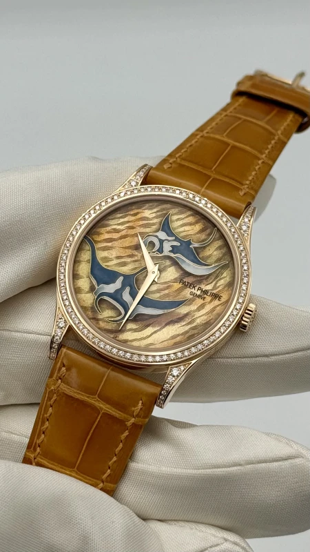 Patek Philippe Rare Handcrafts Manta Rays on a Sand-Colored Ground 5077/100R-064 3