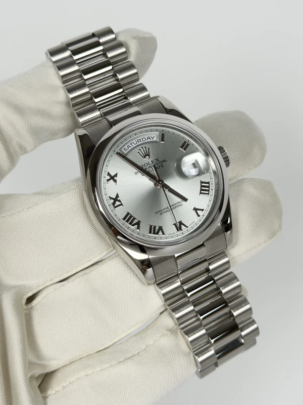 Rolex 36 Rhodium Roman Dial President  118206 2