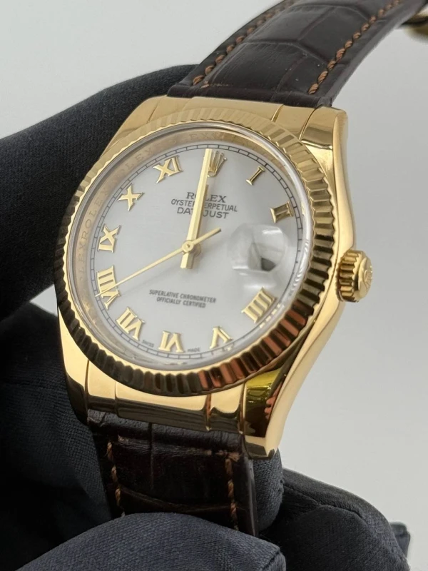 Rolex 36mm Yellow Gold 116138 White 3