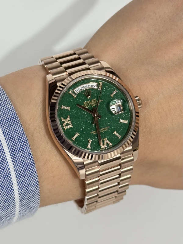 Rolex 36mm Everose Gold 128235-0068 Arabic 5